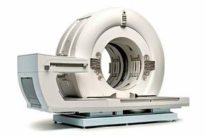 ct Scan, Röntgen berechnet medizinisch und Wissenschaft Ausrüstung isoliert auf Weiß Hintergrund. generativ ai foto