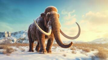 ein prähistorisch Mammut im Eis Alter. Elefant Mammut. generativ ai foto