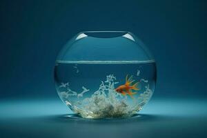 Goldfisch Schwimmen im ein Kristall klar Schüssel foto