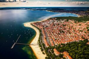 Französisch Stadt von Arcachon wie gesehen von über foto