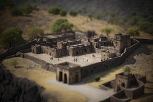 Miniatur Aussicht von Bhangarwadi Fort im Indien foto