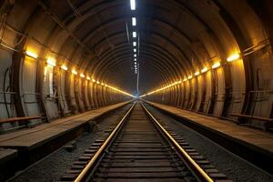 modern Eisenbahn Tunnel. Zug Technologie Konzept. foto