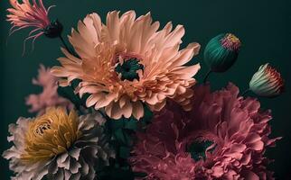 Natur inspiriert schön Blumen- Banner zum Hochzeiten generativ ai foto