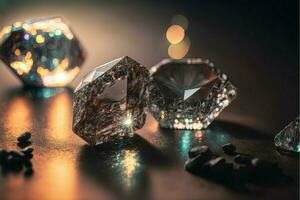 glänzend Diamant passen zum Lizenzgebühren Hintergrund Das strahlt aus Eleganz generativ ai Technologie foto