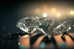 funkelnd und schimmernd ein glänzend Diamant Hintergrund generativ ai Technologie foto