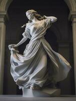 Marmor Statue von ein Ballerina. generativ ai foto