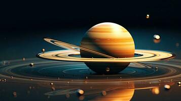Saturn und das milchig Weg im das Universum. generativ ai foto
