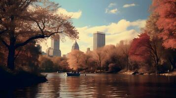 zentral Park, Neu York Stadt, USA. schön Herbst Landschaft foto