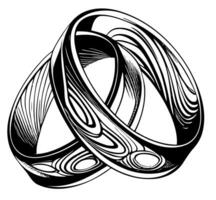 Hochzeit Ringe skizzieren Hand gezeichnet im Gekritzel Stil Vektor Illustration foto