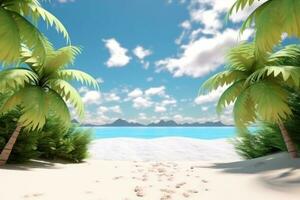 3d machen Strandlandschaft Hintergrund generativ ai foto