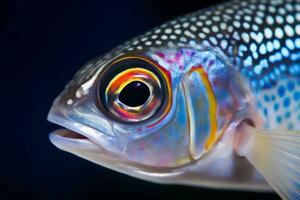 Nahansicht von ein Ozean Fisch generativ ai foto