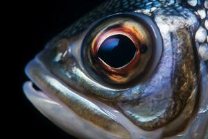 Nahansicht von ein Ozean Fisch generativ ai foto