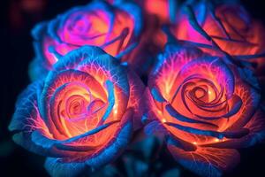 glühend Rose Textur Hintergrund generativ ai foto