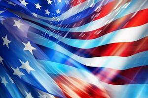 3d winken amerikanisch Flagge Hintergrund generativ ai foto
