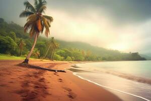 stürmisch Wetter Strandlandschaft generativ ai foto