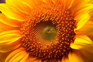 Sonnenblume Nahansicht Textur Hintergrund generativ ai foto