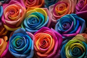 beschwingt mehrfarbig Rosen Textur Hintergrund generativ ai foto