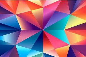 abstrakt geometrisch Hintergrund mit bunt Dreiecke generativ ai foto