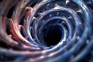ein abstrakt Bild von ein Spiral- Tunnel generativ ai foto