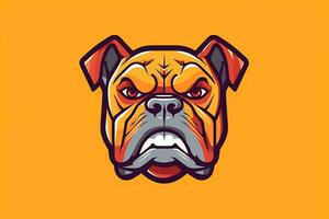 Bulldogge Grafik Illustration auf ein einfarbig Hintergrund generativ ai foto