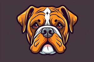 Bulldogge Grafik Illustration auf ein einfarbig Hintergrund generativ ai foto