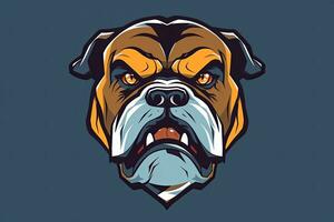 Bulldogge Grafik Illustration auf ein einfarbig Hintergrund generativ ai foto