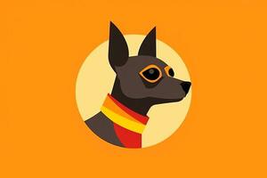 Chihuahua Hund Grafik Illustration isoliert auf ein einfarbig Hintergrund generativ ai foto