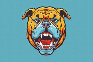 Bulldogge Grafik Illustration auf ein einfarbig Hintergrund generativ ai foto