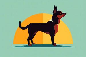 Chihuahua Hund Grafik Illustration isoliert auf ein einfarbig Hintergrund generativ ai foto