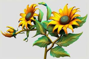 bunt beschwingt Hand gezeichnet strahlend einzigartig Blumen Grafik Illustration Kunst generativ ai foto