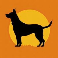 Hund Silhouette Grafik Illustration Hintergrund generativ ai foto