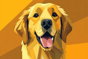 golden Retriever Hund beschwingt glatt Grafik Hintergrund generativ ai foto