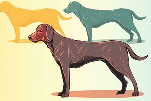 Grafik Illustration von ein Hund isoliert auf ein einfarbig Hintergrund generativ ai foto