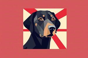 Labrador Hund Grafik Illustration isoliert auf ein Hintergrund generativ ai foto