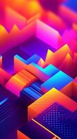 Neon- tropisch Synthwave Thema 3d abstrakt Hintergrund generativ ai foto