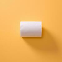 ein rollen von Toilette Papier auf ein Orange Hintergrund generativ ai foto