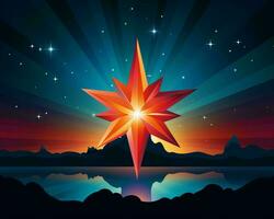 das Star von Bethlehem im das Nacht Himmel generativ ai foto