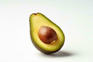 geschnitten Avocado isoliert auf Weiß Hintergrund. generativ ai foto