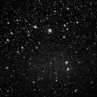 ein schwarz und Weiß Foto von ein Cluster von Sterne im das Himmel. generativ ai.