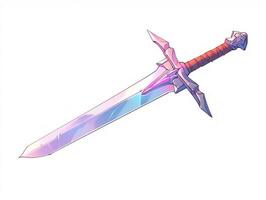 Dort ist ein Zeichnung von ein Schwert mit ein Rosa Klinge. generativ ai. foto