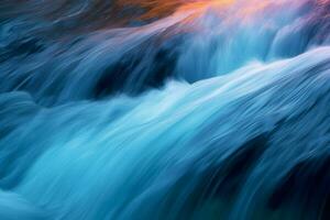 arafiert Bild von ein Fluss mit ein Wasserfall im das Hintergrund. generativ ai. foto