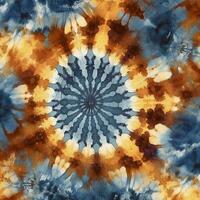 Krawatte Farbstoff Muster mit ein Blau und Orange Center. generativ ai. foto