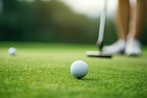 Golf ist Über zu schlagen das Ball. generativ ai. foto