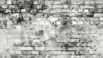 alt schwarz Weiß Backstein Mauer Hintergrund, abstrakt Textur Muster Hintergrund , generativ ai Illustration foto