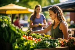 lokal Bauern Markt mit Super frisch produzieren foto