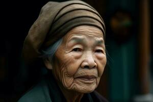 asiatisch Frau Farmer Porträt. generieren ai foto