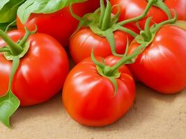 reif rot Tomaten köstlich Gemüse Obst organisch Grün sicher Bauernhof Produkt foto