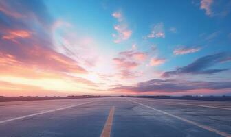 dunkel und dramatisch Himmel auf ein Runway foto