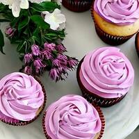 Rosa Cupcakes Kuchen foto