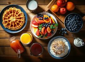 Süss Waffeln zum Frühstück foto